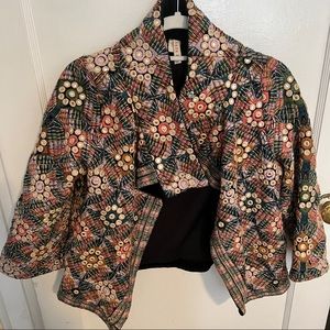 RAGA cropped embroidered jacket with mirror pattern - beautiful unique jacket
